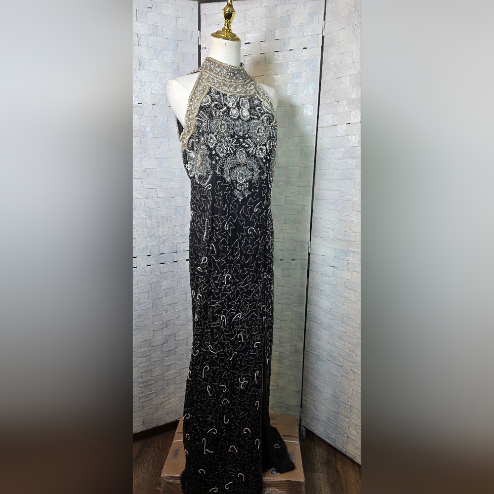 VINTAGE 90'S Laurence Kazar Beaded Dress - Picture 2 of 8